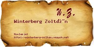 Winterberg Zoltán névjegykártya